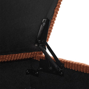 English Elm UNITED Corduroy L-Shaped Sectional Sofa with Storage Ottoman, USB Ports, Cup Holders & LED Lighting Orange W1568P332402