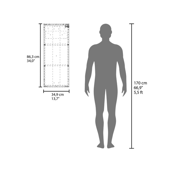 English Elm Rincon Valley Folding Table with Storage — Wall-Mounted White Space-Saving Shelf, Laundry & Craft Station B128P287524