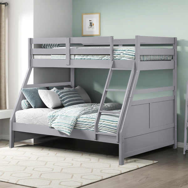 English Elm Bunk Bed Twin Over Solid Wood Frame with Guard Rails for Kids Shared Rooms Gray B011S02317