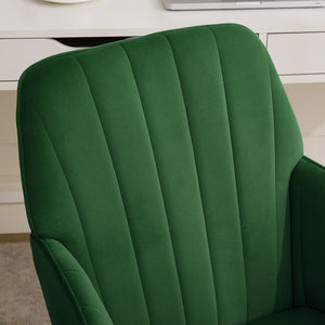 English Elm TY Velvet Ergonomic Office Chair in Green with Memory Foam Cushion, Lumbar Support & Swivel Comfort W2311P220186