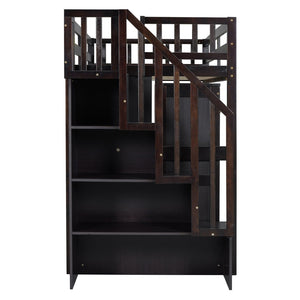 English Elm Queen Murphy Bed with Integrated Desk Cabinet Shelves Space Saving Studio Solution Espresso N708S00013P