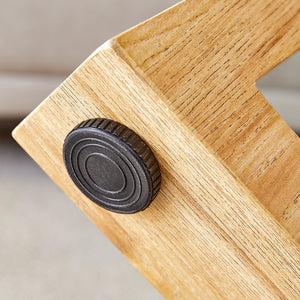 English Elm Modern wood-color MDF circular coffee table with tempered glass top, easy assembly, versatile style W1151P146796