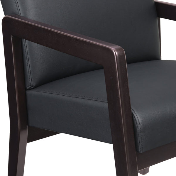 OSP Home Furnishings Wood Guest Chair with Cherry Finish Frame and Memory Foam Seat for Executive Offices Espresso WD588-U6