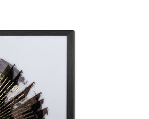 Sunpan SEEING GREEN - Luxe 41" Abstract Art with Gold Leaf Accents in Charcoal Frame for Modern Decor A0322