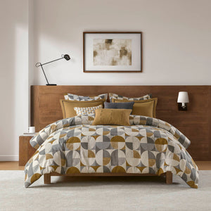 English Elm 9 King Jacquard Oversized Duvet Comforter Set with Shams & Decorative Pillows – Luxurious Bedding Ensemble Gold 23.23 L x 19.68 W x 16.93 H B035P319228