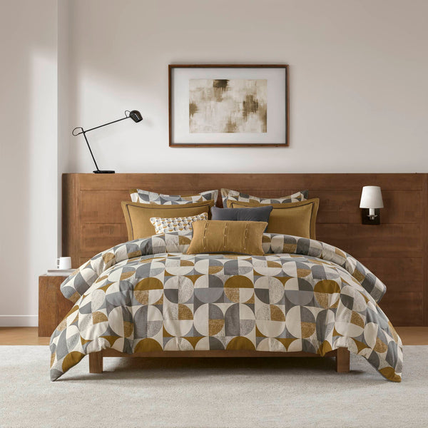 English Elm 9 King Jacquard Oversized Duvet Comforter Set with Shams & Decorative Pillows – Luxurious Bedding Ensemble Gold 23.23 L x 19.68 W x 16.93 H B035P319228