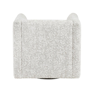 English Elm Modern Swivel Chair Beige Jacquard Upholstery with Plush Pillow 360° Rotation Plywood Frame Comfort - No Assembly Required, 33"x31.5"x30" B011P315600