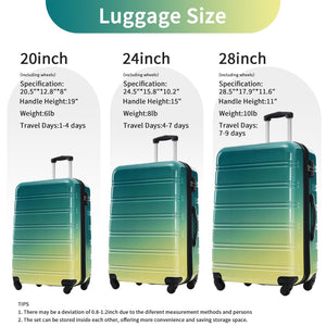 English Elm Hardshell Polycarbonate 3 Piece Spinner Luggage Set with Tsa Lock Expandable Travel N732P184448R