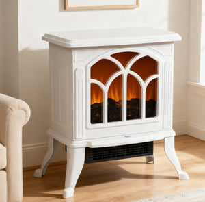 English Elm Cozy Freestanding Electric Stove Vintage Hearth Ambiance with Realistic Flame Effect T3971P412841