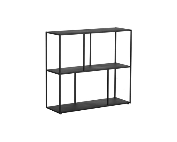 Sunpan Eiffel Low Bookcase - Stylish Iron Design with Anti-Tipping Kit for Modern Living and Office Spaces Medium - 34.75W x 12D x 31H