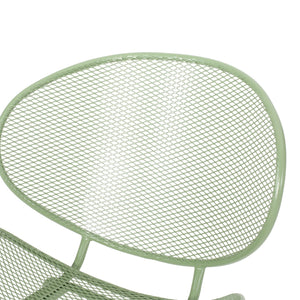 English Elm Christopher Knight Home® - ELBA Modern Mesh Shell Chat Set with Powder-Coated Iron Frame, Retro Minimal Outdoor Seating Green N775P250740G