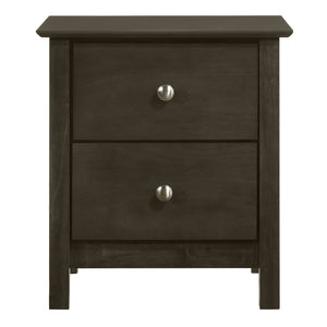 English Elm Doviin Grey 2-Drawer Nightstand With Metal Pull Knob