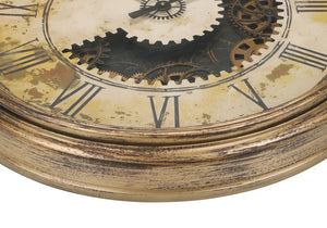 English Elm Clocks, 30" Round Antique Gold Wall Clock With Gear Mechanism - Vintage Charm For Any Space! B2710P287072