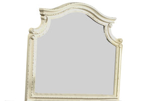 English Elm Noble Traditional Shape Wood Mirror in Antique Beige — Solid & Manufactured Wood, Classic Bedroom Elegance B009P168859