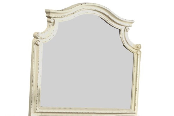 English Elm Noble Traditional Shape Wood Mirror in Antique Beige — Solid & Manufactured Wood, Classic Bedroom Elegance B009P168859