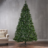 Christopher Knight Home® - Noble House - 9-foot Mixed Spruce Unlit Hinged Artificial Christmas Tree with Glitter Branches