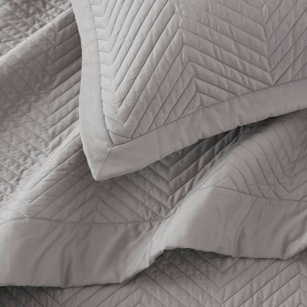 English Elm Full/queen Cotton Sateen Quilt Set Breathable Neutral Gray Bedroom Layering Essential B035P496600