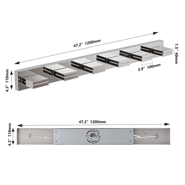 English Elm Modern Six Head Chrome Led Vanity Bar Light for Bathroom Mirror Bright Coverage W1340P248802