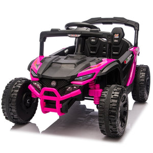 English Elm 24v Kids Utv Ride on with Dual 80w Motors Remote Control and Four Wheel Suspension Pink W1578P342131