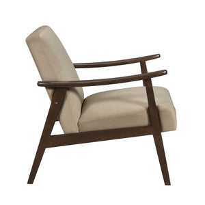English Elm Mid-Century solid wood frame accent chair with textured fabric upholstery, walnut finish and plush foam cushioning Light Brown 33 L x 26 W x 15.5 H B011P256601