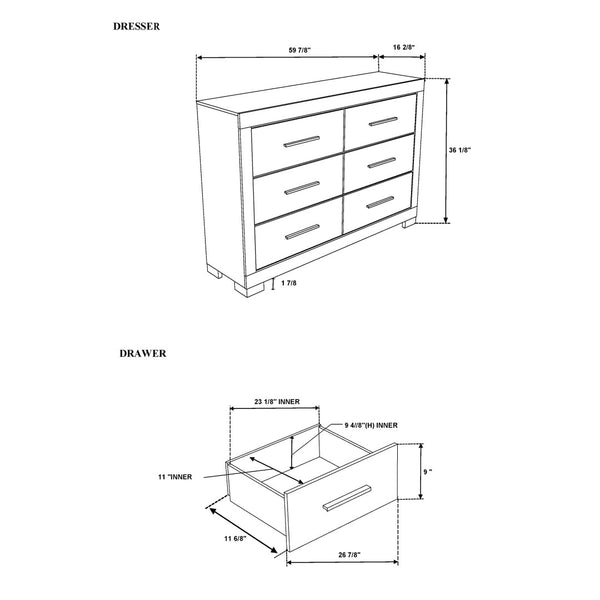 English Elm Elsa Full Bedroom Set with Led Headboard Matte Black Storage Drawers 5 Piece B201S00496