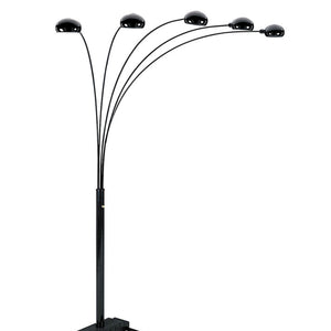 English Elm 84" Tall Metal Floor Lamp - Sleek Black Design With 5 Adjustable Arms For Modern Living Spaces B072116041