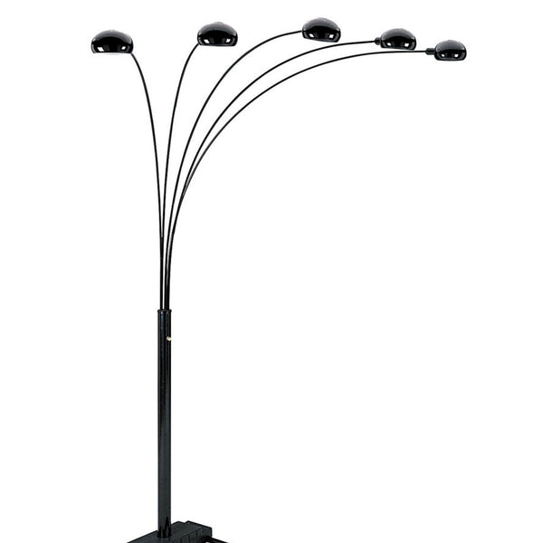 English Elm 84" Tall Metal Floor Lamp - Sleek Black Design With 5 Adjustable Arms For Modern Living Spaces B072116041