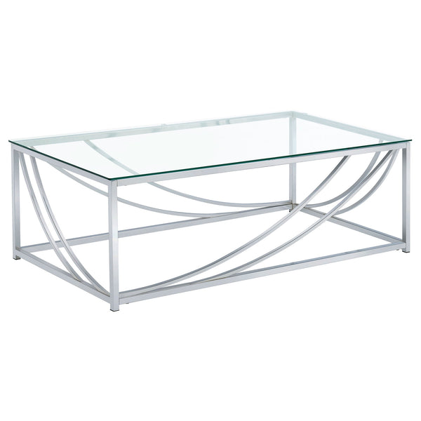 English Elm Brianne Modern Glass Coffee Table With Chrome Metal Legs - Stylish, Durable, And Easy To Assemble B062P328638