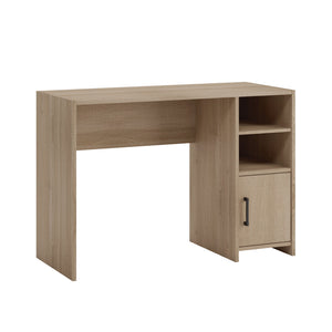 English Elm Desk, Compact Brown-Finish Desk With Adjustable Shelves For Small Spaces – Modern Home Office Solution B356P402730