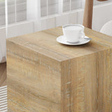 English Elm Elevate Your Living Space With This Square Modern Mdf Coffee Table That Showcases Smooth, Light Wood Color Texture Patterns. It Is Characterized By Stylish Design.15.7*15.7*15.7