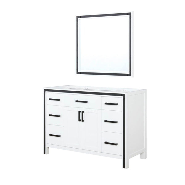 English Elm White Bath Vanity 48" With Classic Mirror, Ample Storage, Durable Wood, Quick Installation For Any Style B2731S00539-GIGA