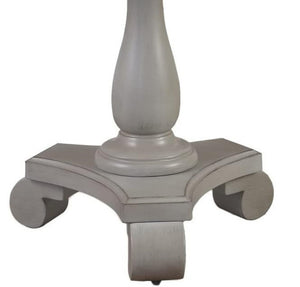 English Elm Transitional Antique Gray Pedestal Round End Table Ornate Wood Sofa Accent B011P423333