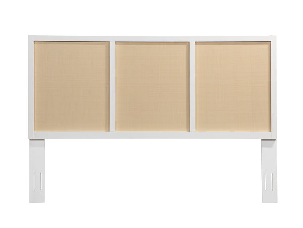 English Elm Barkley King Headboard - Coastal White Cane & Solid Wood Design With Adjustable Height For Versatility B050P393054