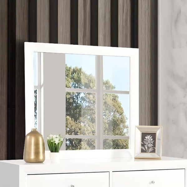 English Elm Marilla G1525-M Mirror with High-Quality Low-Distortion Glass for Sleek Modern Dresser Mounting Options White 40 L x 36 W x 2 H B078108051