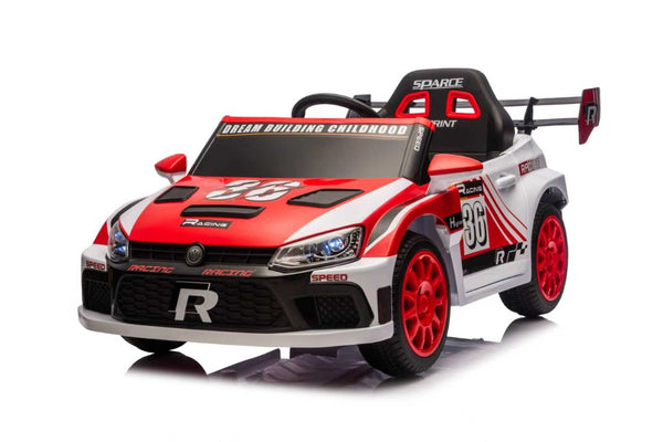 English Elm 12v4a Kids Ride on Car Dual Motor Luxury Coupe with Remote Control and Shock Absorbers Red W1620P326865