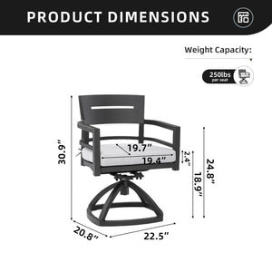 English Elm Outdoor Patio Aluminum Swivel Rocker Set – Stylish 360° Motion Chairs With Sunbrella Cushions! W1886P163383