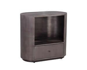Sunpan Siena Nightstand - Handcrafted Iron Frame with Unique Finish and Ample Storage for Elegant Bedrooms Oval - 30W x 18D x 28H