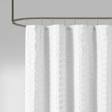 Madison Park Metro Modern/Contemporary Woven Clipped Solid Shower Curtain MP70-6707 White