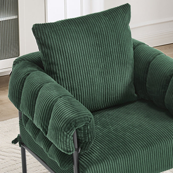 English Elm TS Modern decorative chair with plush teddy fleece upholstery and gold metal legs for luxe comfort and style Dark Green W2311P308067