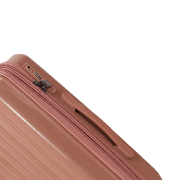 English Elm Luggage 3 Piece Pp Hard Shell Travel Set with Spinner Wheels Expandable Carry On Rose Gold T3292P317021