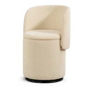 English Elm Stylish Barrel Swivel Accent Chair Upholstered Seat with Storage for Vanity or Dining W3248P424639