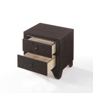 English Elm Espresso Two-Drawer Nightstand with Dovetail Drawers & Metal Glides, 22"W x16"D x22"H — Elegant Storage Piece B011P317180