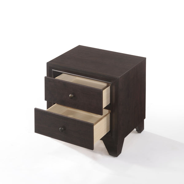 English Elm Espresso Two-Drawer Nightstand with Dovetail Drawers & Metal Glides, 22"W x16"D x22"H — Elegant Storage Piece B011P317180
