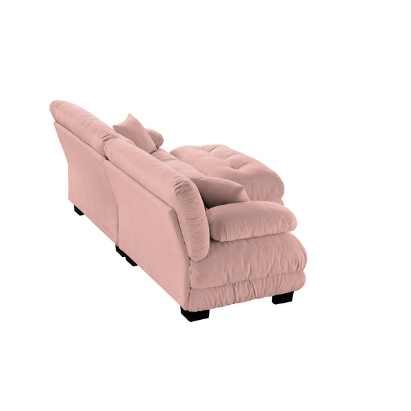 English Elm Cloud Couch Sectional Sofa – Chic Chenille 2-Seater With Lumbar & Throw Pillows, Modular Design W714S01008