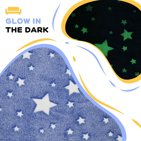 English Elm Qaba Kids Sofa Chair - Cozy Glow-In-The-Dark Star Design, Portable Upholstered Toddler Seat, Blue W2225P229321-GIGA