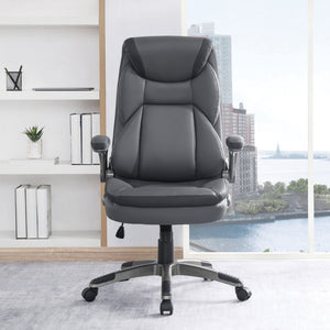 OSP Home Furnishings Exec Bonded Leather Office Chair with Lumbar Support Padded Arms and Ergonomic Tilt ECH17057-EC42