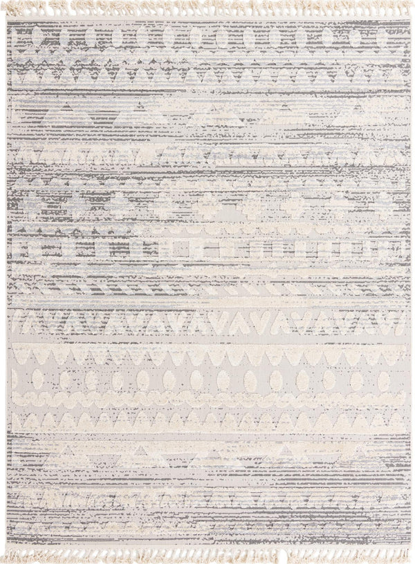 Unique Loom Arlo Avery Machine Made Tribal Rug Sandy Beige, Blue/Gray 7' 10" x 10' 0"