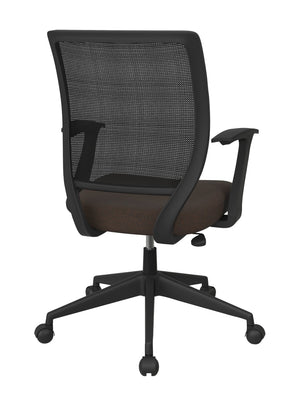 OSP Home Furnishings Screen Back Ergonomic Mesh Task Chair with Lumbar Support and T Arms for Home Office Cocoa EM51022N-K011