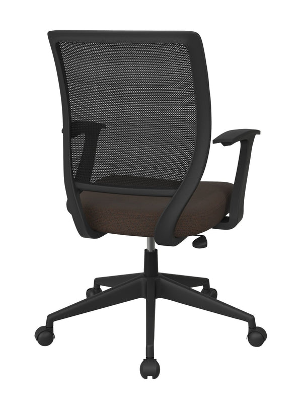 OSP Home Furnishings Screen Back Ergonomic Mesh Task Chair with Lumbar Support and T Arms for Home Office Cocoa EM51022N-K011