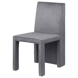 English Elm Santa Cruz Grey Velvet Upholstered Dining Side Chair Set of 2 — Modern Sculpted Lines, Soft Durable Fabric, 35" High Elegance B062P299854